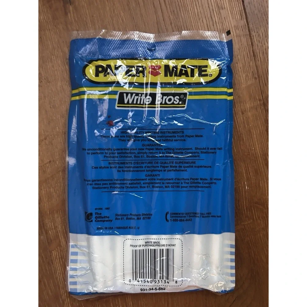 VTG 1992 Paper Mate Write Bros 10-Pk BLUE Ink Medium Ball Pens Ballpoint NEW